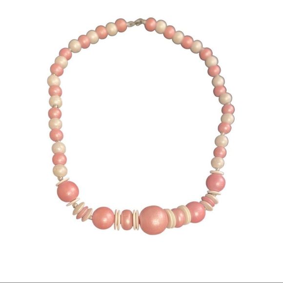 Vintage Wooden Beaded Necklace - Picture 1 of 3